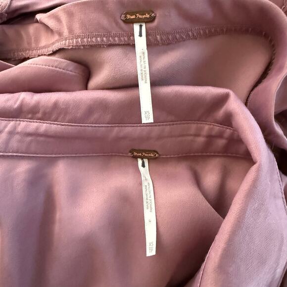 Free People skirt set co-ord top and midi skirt satin matching set boho XS - Picture 10 of 13